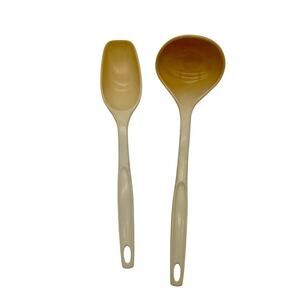 Vintage Foley Ladle & Serving Spoon Set - Beige Kitchen Utensils Retro
